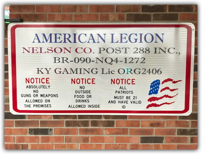 Post 288 Outdoor sign
